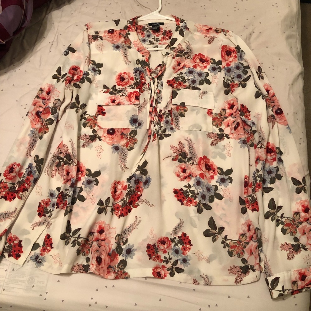 COPY - 3 for $12 Rue 21 long sleeve floral blouse
